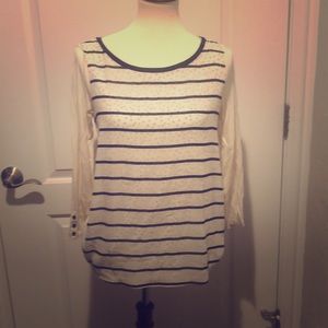 Loft polkadot black and white long sleeve small